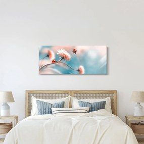 Obraz - Lienky na kvete (120x50 cm)