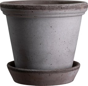 Malý kvetináč Flora s podstavcom 25 cm sivý