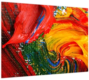 Obraz - Modrenie abstrakcie štetcom (70x50 cm)