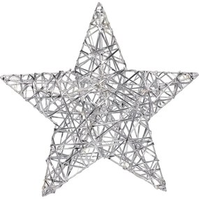 Vianočná svietiaca hviezda Silver, 30 x 30 cm, 20 micro LED, na batérie