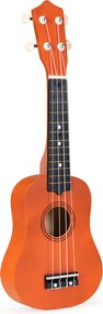 ECOTOYS detské drevené ukulele 4 nylonové struny, 12 pražcov, pre 3+ rokov