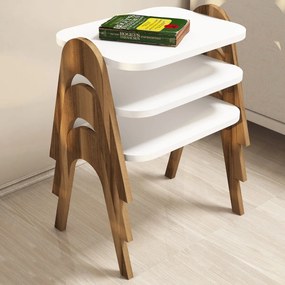 Skladací stôl Paris White, 3 ks