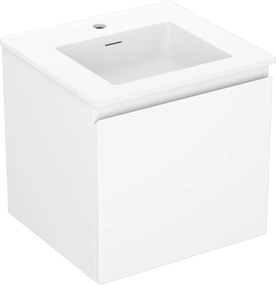 Mexen Orio, kúpeľňová skrinka 50 cm s umývadlom Otis, 1 zásuvka, biela matná, 91A10-05047-1-BF01-W18M01