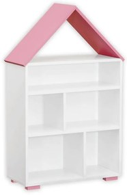 Regál Bb01 domček biela+ružová
