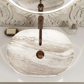 Rea Oktawia Saturn, umývadlo na dosku 500x355x150 mm, imitácia kameňa, REA-U3529