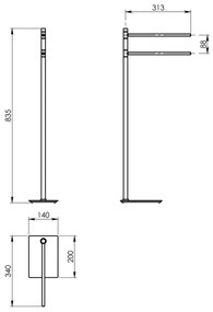 Gedy - Stojan na uteráky TRILLY 83,5 cm lesklý chróm
