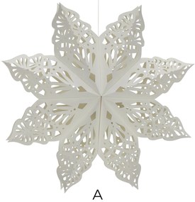 House Doctor Papierová vianočná dekorácia Lehlo Snowflake White – set 3 ks