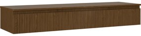 Mexen Rivel, kúpeľňová skrinka 160 cm s hornou časťou, 1 zásuvka, drážkovaná, orech, 91A20-16023-1-BFC86