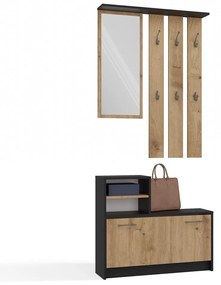 Predsieňová stena GARDE 85 cm antracit/dub artisan