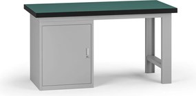 Pracovný stôl do dielne G8, 1500 x 750 x 800 mm, 1x skrinka, sivá