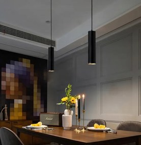 ECOLIGHT GU10 čierne LED rúrkové závesné svietidlo