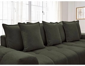 Zelená ženilková rozkladacia/s úložným priestorom rohová pohovka (pravý roh/s leňoškou) Everest – Bobochic Paris