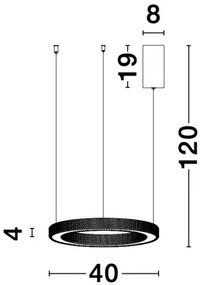 LED luster Fiore 40 zlaté
