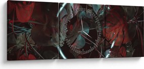 Obraz - Neónový kruh medzi palmami (s hodinami) (90x30 cm)