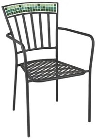 Kovová záhradná stolička Square Mosaic - Ø53*57*85 cm