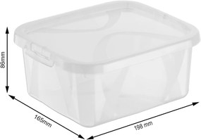 2. akosť - Úložný box, transparentná krabica s vekom, Rotho LONA, 20x17x9 (2l)