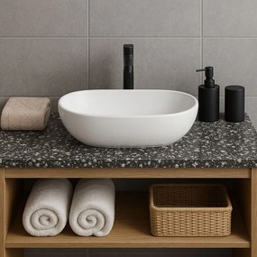 Erga Della, umývadlo na dosku 475x340x140 mm, biela lesklá, ERG-V03-DELLA48-WH