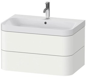 DURAVIT Happy D.2 Plus c-shaped závesná skrinka s nábytkovým umývadlom s otvorom, 2 zásuvky, 775 x 490 x 480 mm, biela matná lakovaná, HP4347O3636