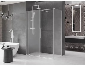 Mexen Velar, sprchový kút s posuvnými dverami 160 x 70 cm, 8mm sklo námraza, biela matná, 871-160-070-31-20