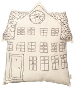 Ferm Living Dekoratívny vankúš Abode Windows Off White 45 × 45 cm