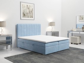 Manželská posteľ Boxspring 180 cm Ranaly (modrá) (s úložným priestorom). Akcia -20%. Vlastná spoľahlivá doprava až k Vám domov. 1020355