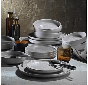 24-dielna jedálenská súprava, sivá/porcelán