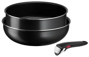 Hliníková súprava riadu 3 ks Ingenio Easy Cook & Clean Black - Tefal