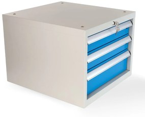 Skrinka pre dielenský stôl Solid, 3 zásuvky, modrá - ral 5012