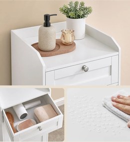 Koupelnová skříňka s košem na prádlo Vasagle Clark bílá