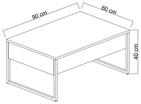 Konferenčný stolík Luna (Biela + Čierna). Vlastná spoľahlivá doprava až k Vám domov. 1073442