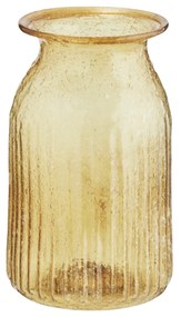 MADAM STOLTZ Váza z recyklovaného skla Yellow 13 cm
