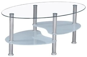 Kondela Konferenčný stolík WAVE NEW, číre sklo/pieskové sklá