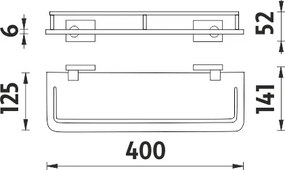 Nimco Polica s ohrádkou, 40 cm KEIRA - KE 22091AX-40-26