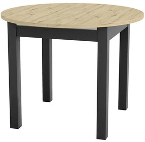 Skladací stôl Aurora 96/126x96cm dub artisan/čierna