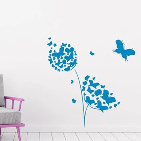 Veselá Stena Samolepka na stenu na stenu Kvetina s motýlikmi Farba: černá