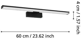 Čierne LED nástenné svietidlo PANDELLA 1 – EGLO