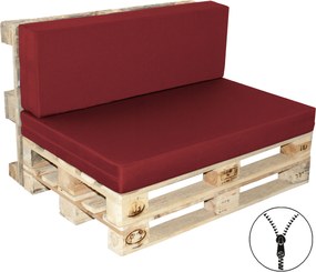 Doppler Polstrovanie na paletové sedenie podsedák + opierka, tuhá molitan červená