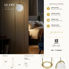 Stojacia lampa Glamy 168 cm biela/zlatá