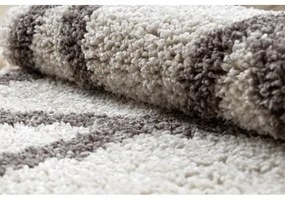 Okrúhly koberec BERBER TROIK, krémová - strapce, Maroko, Shaggy Veľkosť: kruh 160 cm