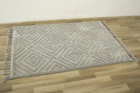 Koberec Berber 7061 l. Romby 3D jasný sivý