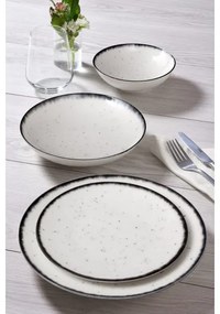 Jedálenská súprava 24 ks biela/čierna/porcelán