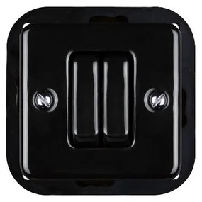 Elhard Štvorcový keramický vypínač s kolískou č.5, čierny KV1305B