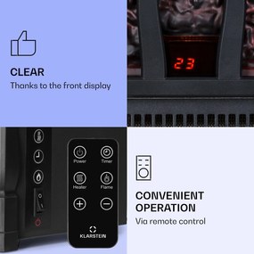 Klarstein Kamini FXL 2G, elektrický krb, krbová vložka, 1800 W, 3D LED ilúzia plameňa