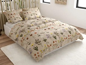 Krepové obliečky HERBAR BLEND béžové Rozmer obliečky: 70 x 90 cm | 140 x 200 cm