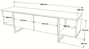 TV stolík/skrinka Vega 30 (Biela + Zlatá). Vlastná spoľahlivá doprava až k Vám domov. 1072931