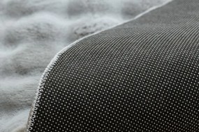 Koberec BUBBLE strieborný 21 štrukturálny 3D, kruh