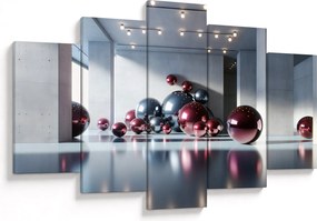 Obraz - 3D priestor s guľami II. (150x105 cm)
