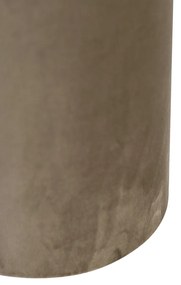 Zamatový tienidlo taupe so zlatým vnútrom 15/15/25