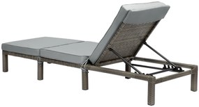 Polohovateľné ratanové lehátko BestBerg BBRF-1140G / sivá