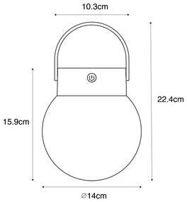 Závesné vonkajšie svietidlo čierne vrátane LED 3-stupňového stmievača solárne - Cornelia
